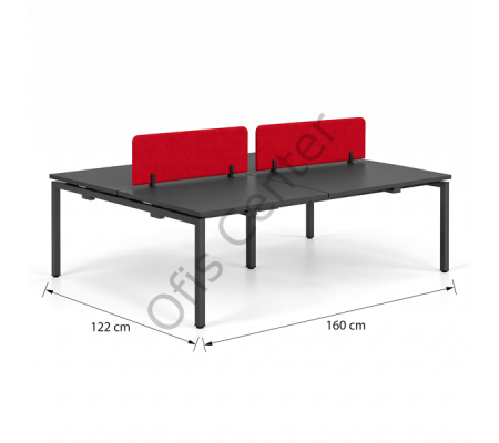Haks Mini Dörtlü Çalışma Masası | Modern 4 Kişilik Workstation Çözümü